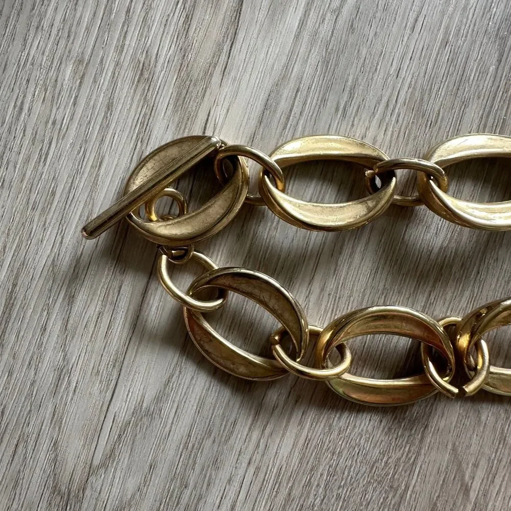 Chunky Gold Tone Chain Link Belt Belly Jewelry Hip Hugging One Size OS